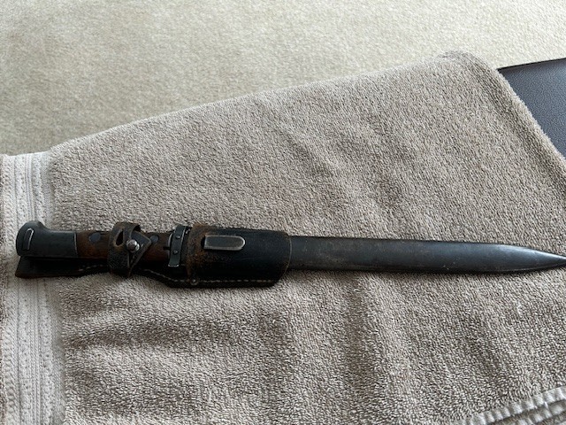 CZ24 bayonet marked CSZX and 14. Modified muzzle ring to accommodate K98 mauser