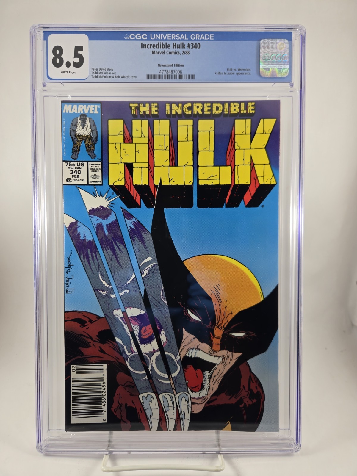 The Incredible Hulk, Vol. 1, #340 - CGC 8.5- NEWSSTAND - Classic MacFarlane The Incredible Hulk, Vol. 1, #340 - CGC 8.5- NEWSSTAND - Classic MacFarlane