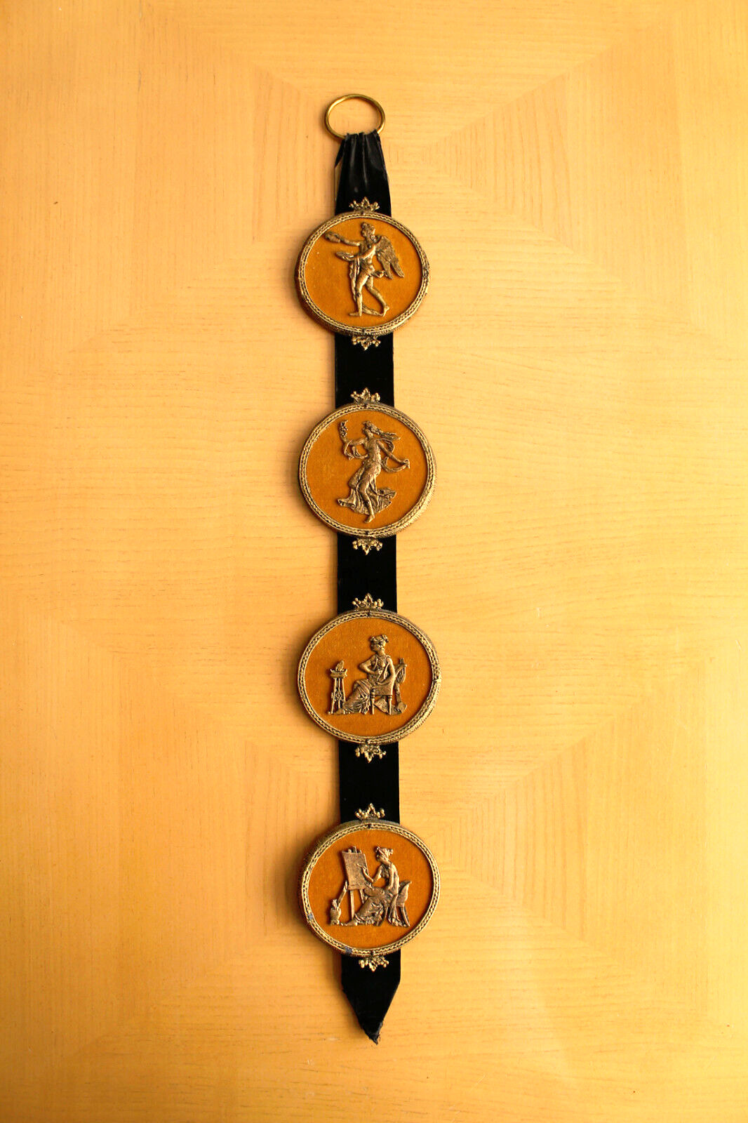 EMPIRE DECOR GREEK REVIVAL MEDALS WALL ART GODDESSES VTG DECO NOUVEAU COINS