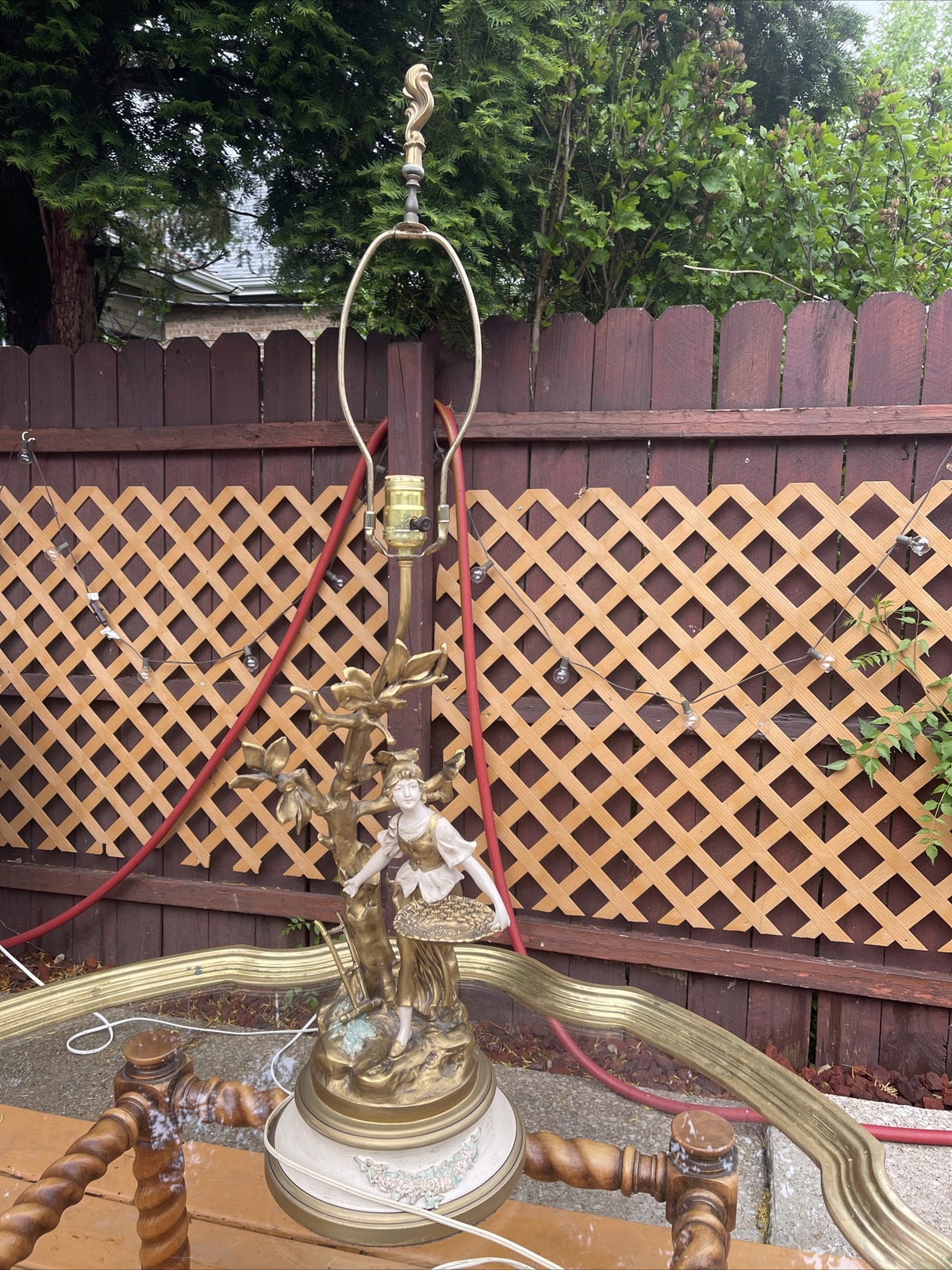 Antique L&F Moreau Table Lamp Francaise Collection Signed Antique L&F Moreau Table Lamp Francaise Collection Signed