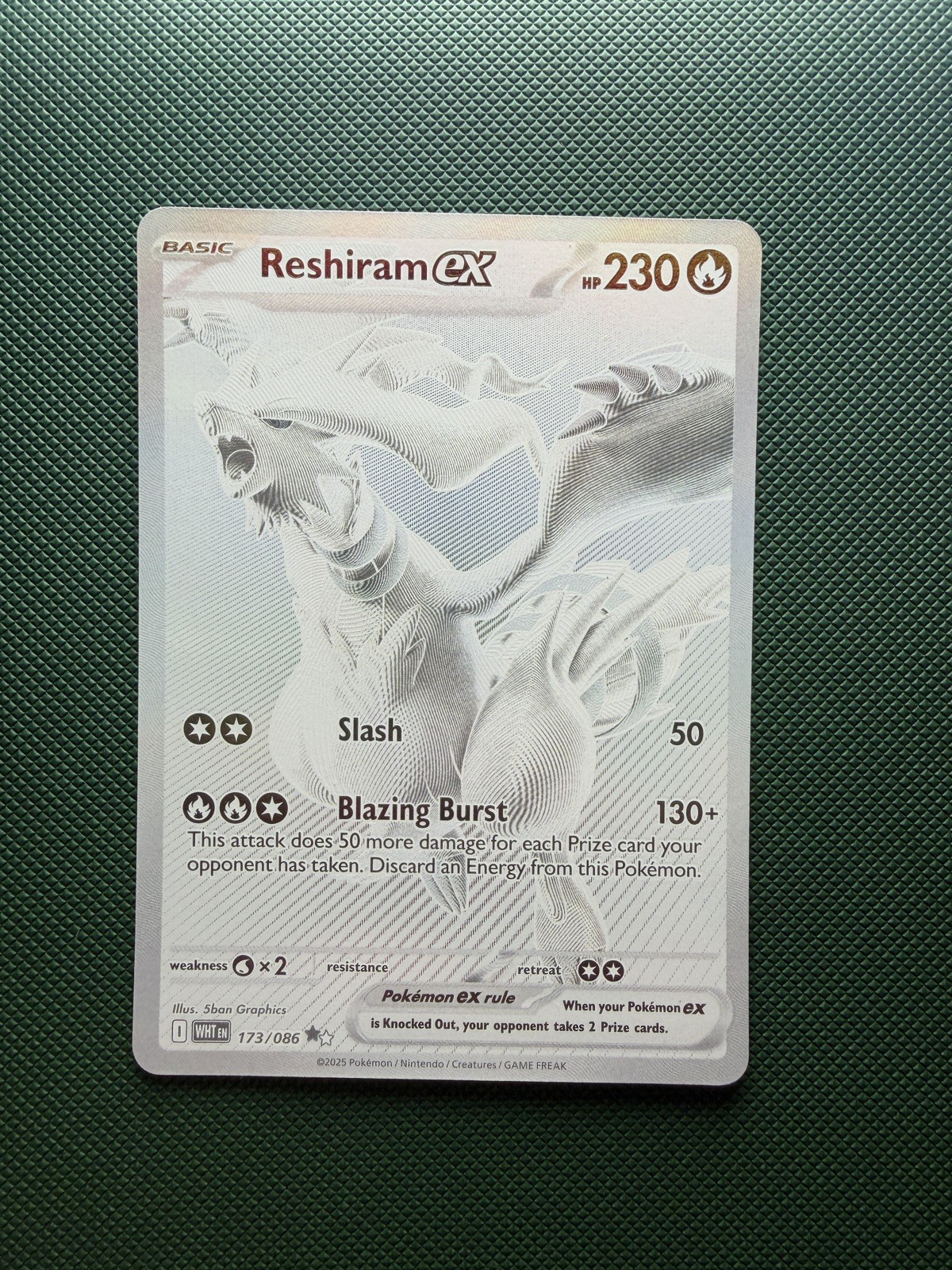 Pokémon Reshiram ex 173/086 White Flare Special Illustration Rare NM Pokémon Reshiram ex 173/086 White Flare Special Illustration Rare NM