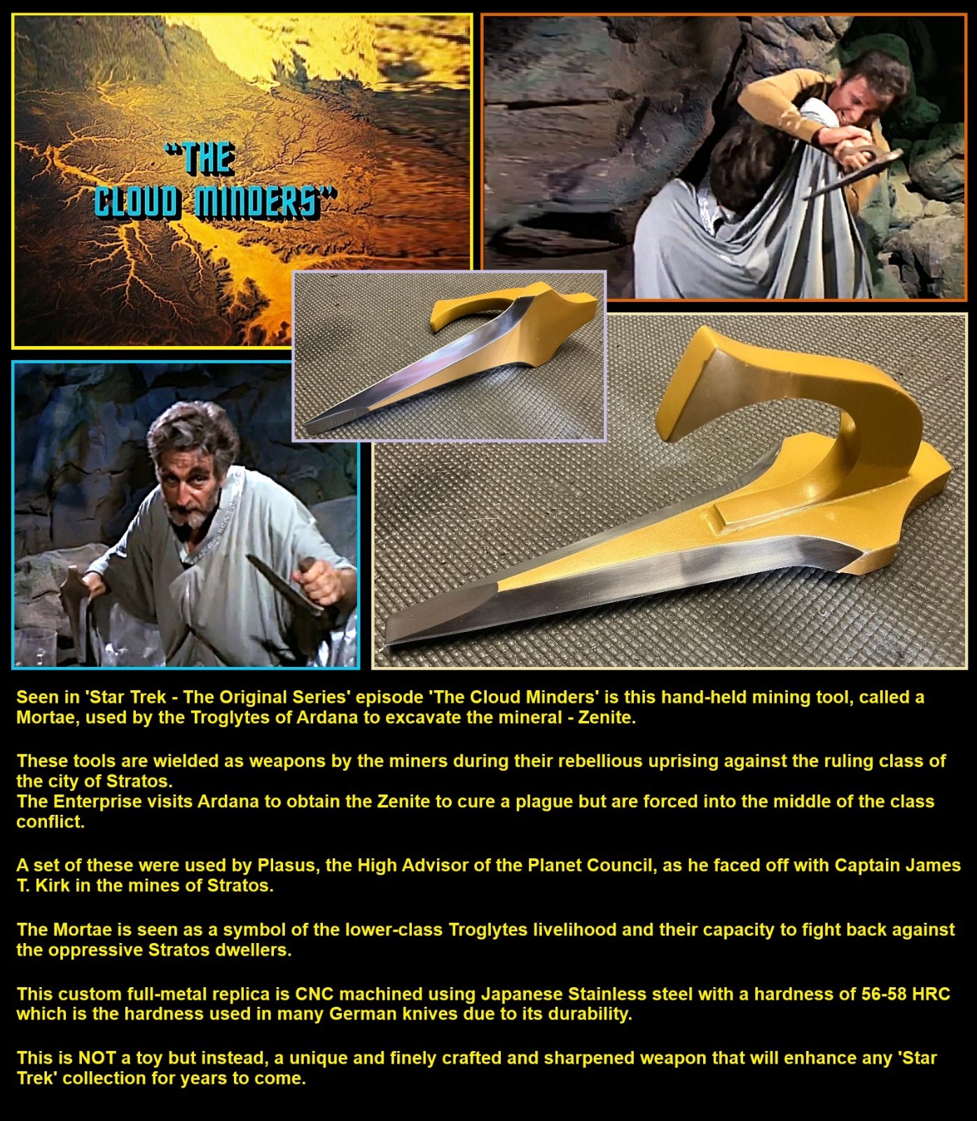 Star Trek Original Series Replica - The Cloud Minders prop (2nds tiny blemishes)