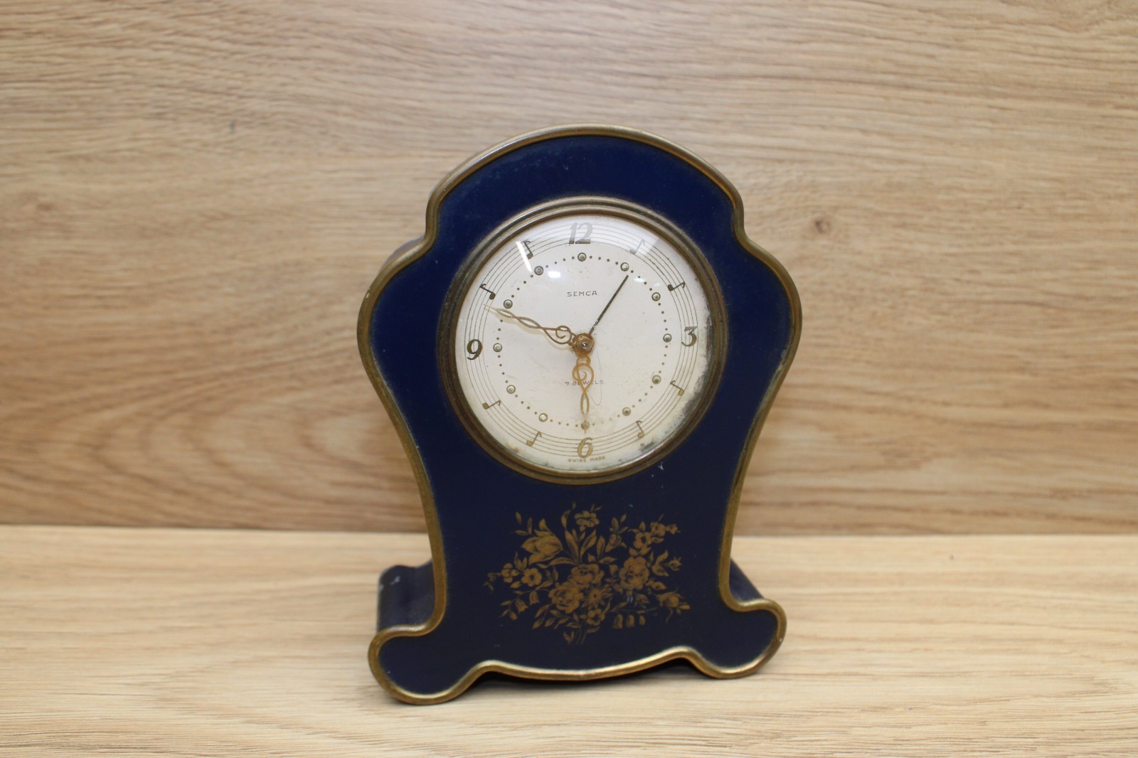 VINTAGE SEMCA 7 JEWELS MADE IN SWISS MUSICAL DESK ALARM CLOCK - Parts Only VINTAGE SEMCA 7 JEWELS MADE IN SWISS MUSICAL DESK ALARM CLOCK - Parts Only