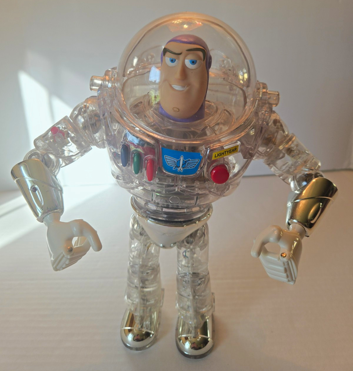 RARE Vtg Toy Story Interstellar Buzz Lightyear Clear Chrome 12\ RARE Vtg Toy Story Interstellar Buzz Lightyear Clear Chrome 12\