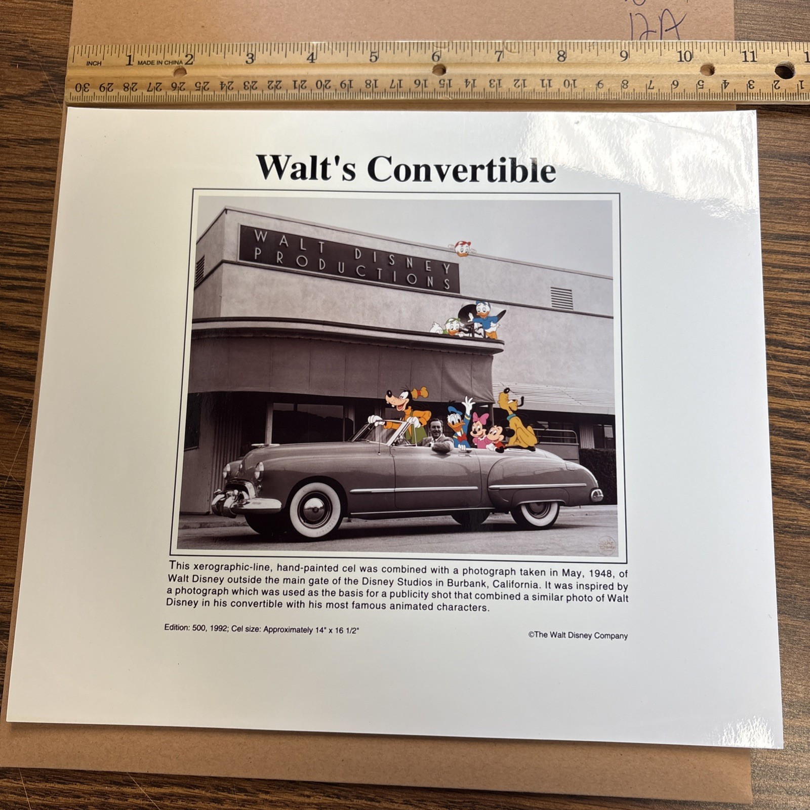 Walt Disney Walt’s Convertible Limited Ed Serigraph Cel Ad Minnie Mickey Mouse