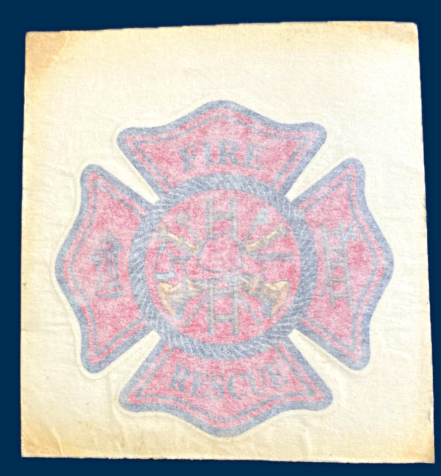 Vintage 90s Firefighter Sticker Prism Holographic Maltese Cross Vending Decal Vintage 90s Firefighter Sticker Prism Holographic Maltese Cross Vending Decal