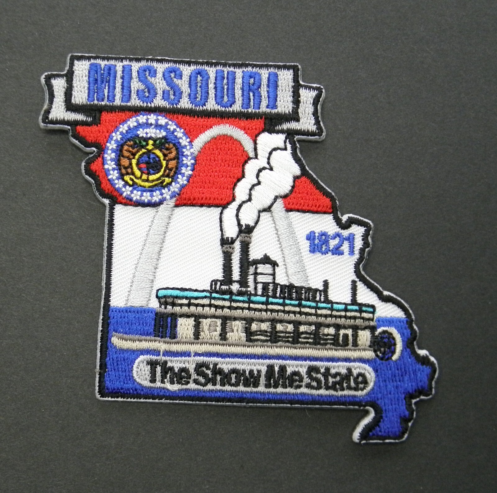 Missouri US State Map Embroidered Patch Show Me State 3 inches
