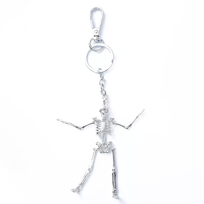 Halloween Zinc Articulated Skeleton Keychain Keyring Bag Charm Accessory
