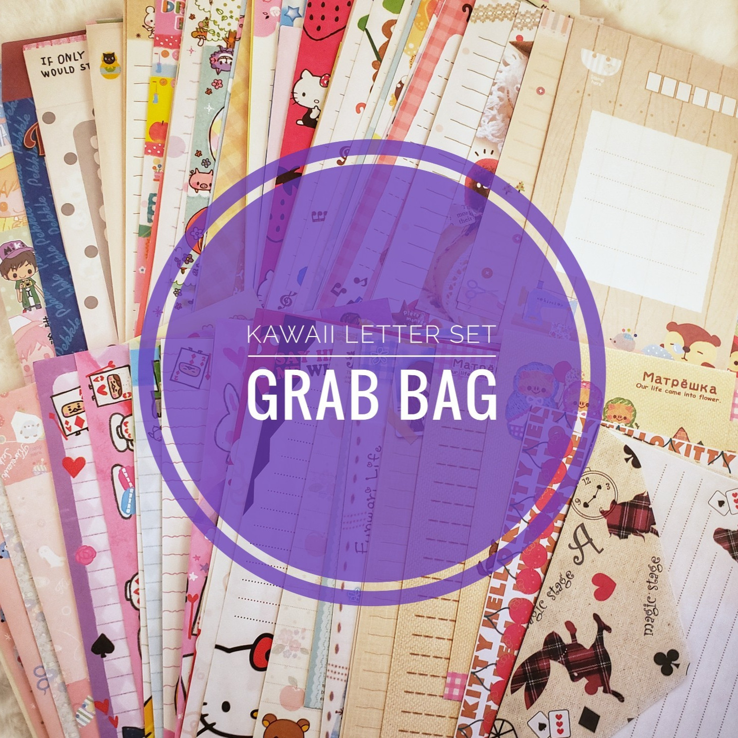 Five Kawaii Loose Letter Sets Grab Bag - Popular Japanese Brands, NO DAISO Five Kawaii Loose Letter Sets Grab Bag - Popular Japanese Brands, NO DAISO
