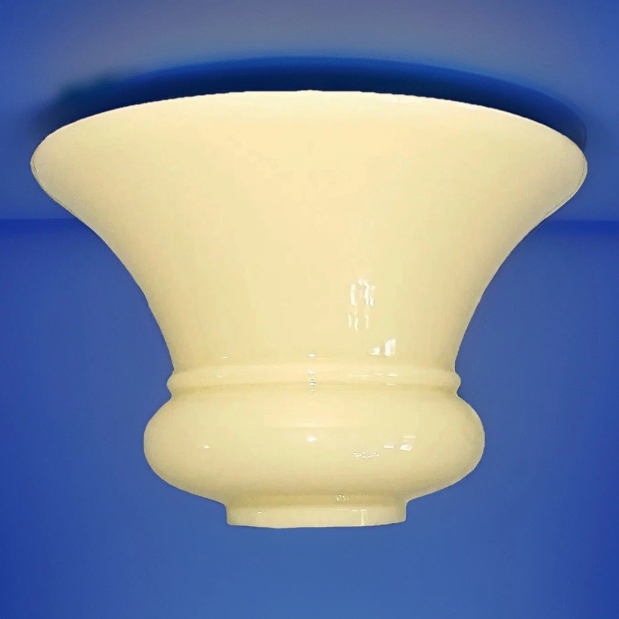 Antique 1920\'s-30\'s Art Deco Victorian Custard Glass Chandelier Slip Shade Qty 3