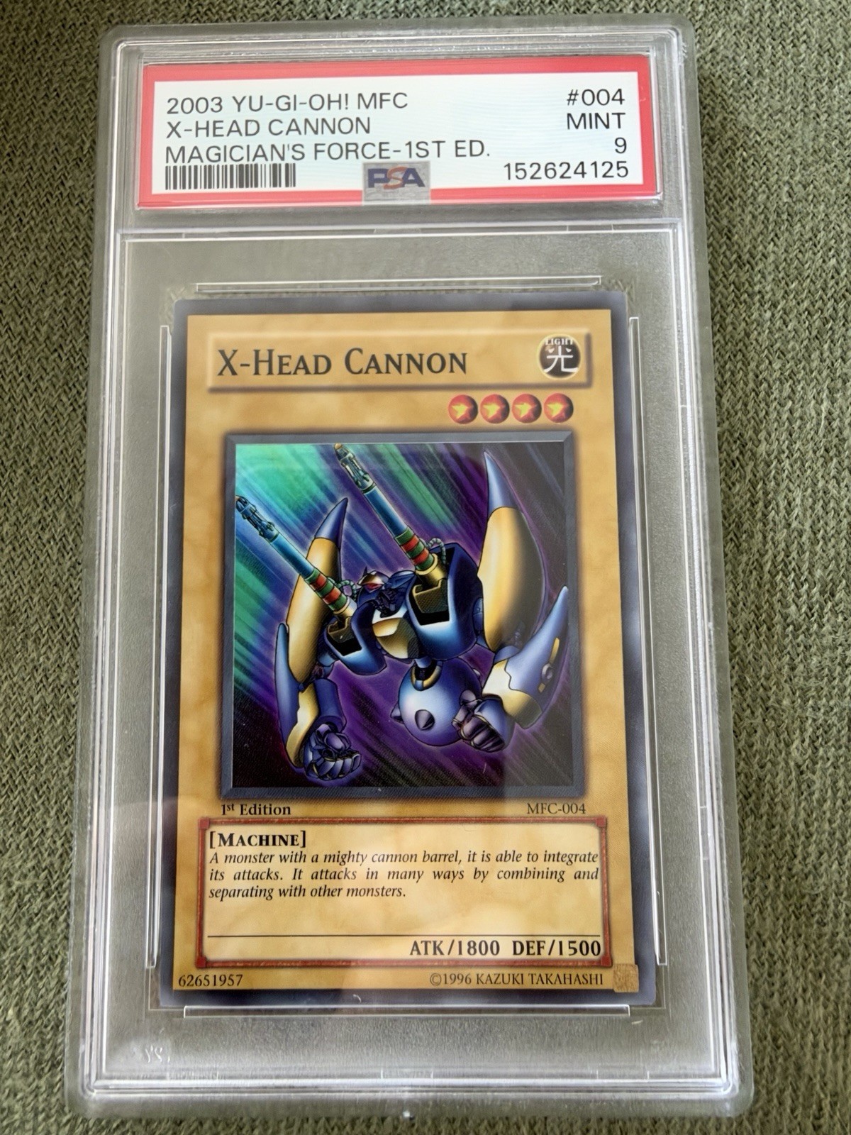 2003 YU-GI-OH MFC-MAGICIAN\'S FORCE 1ST EDITION #004 X-HEAD CANNON PSA 9