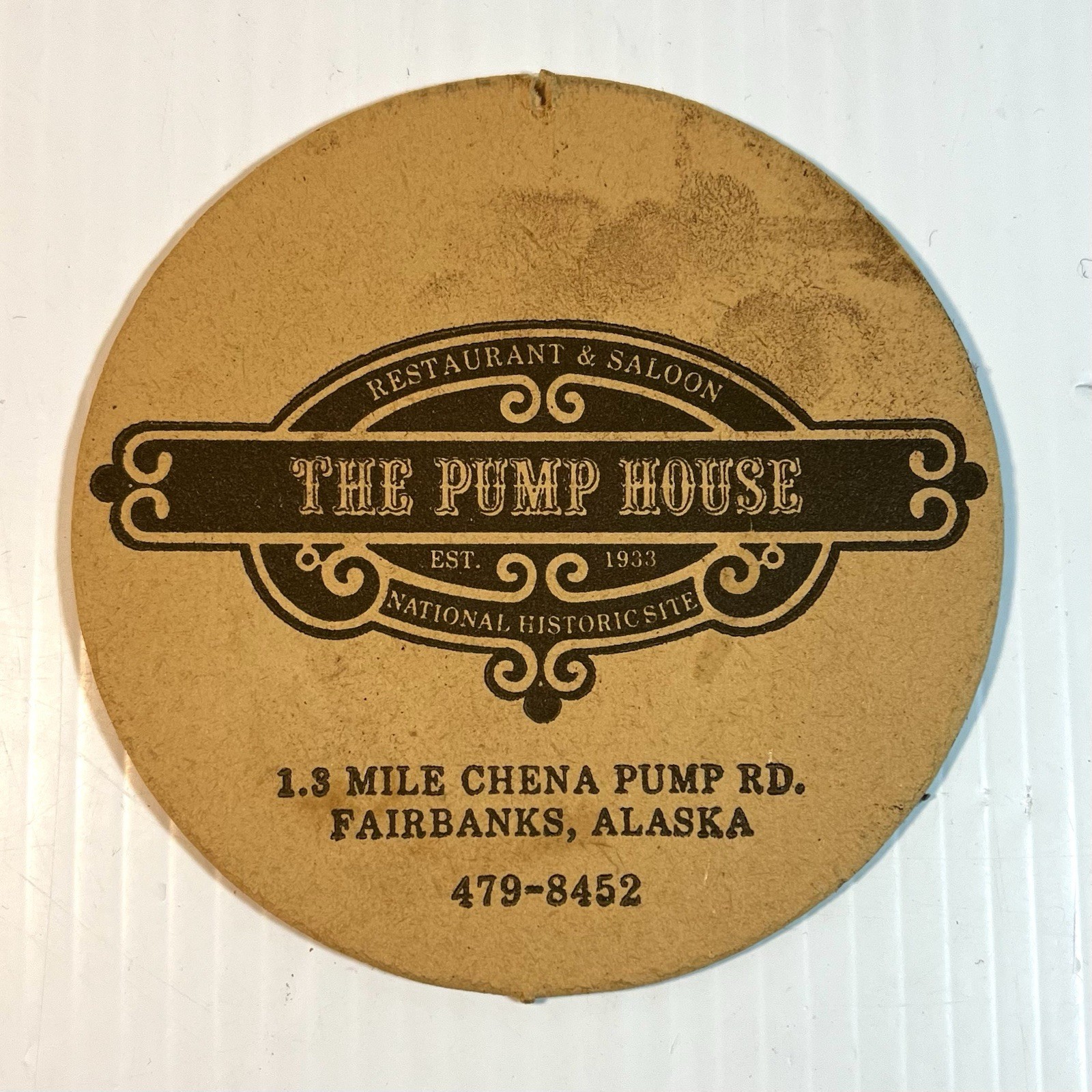 Vintage Fairbanks Alaska coaster The Pump House Restaurant & Saloon