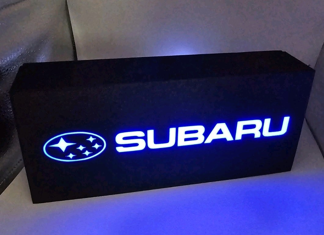 Subaru Decor Man Cave Desk LED Lightbox USB Powered lighted sign shop