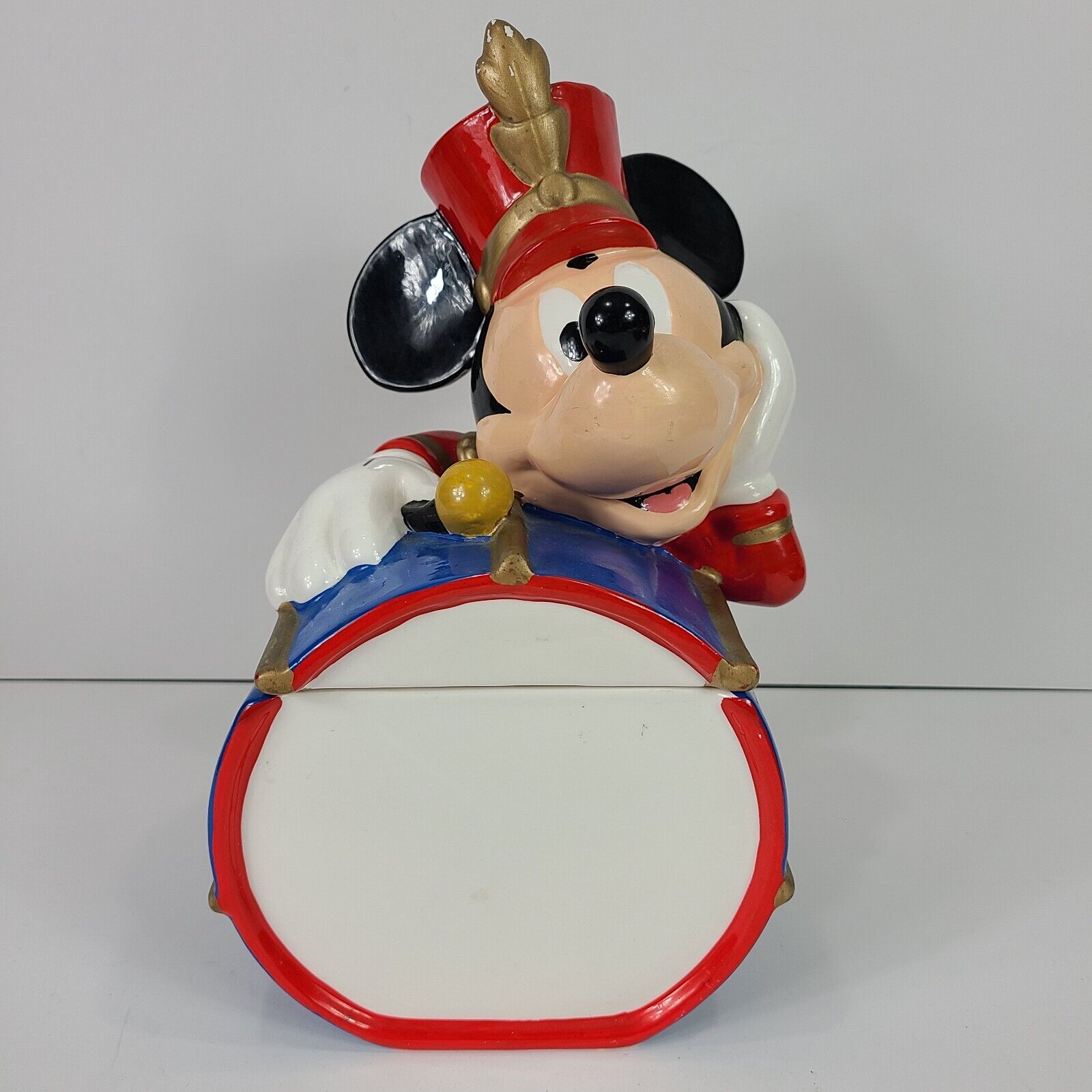 Mickey Mouse Cookie Jar Drummer Marching Band Drum 2 Piece 11 inch Clean