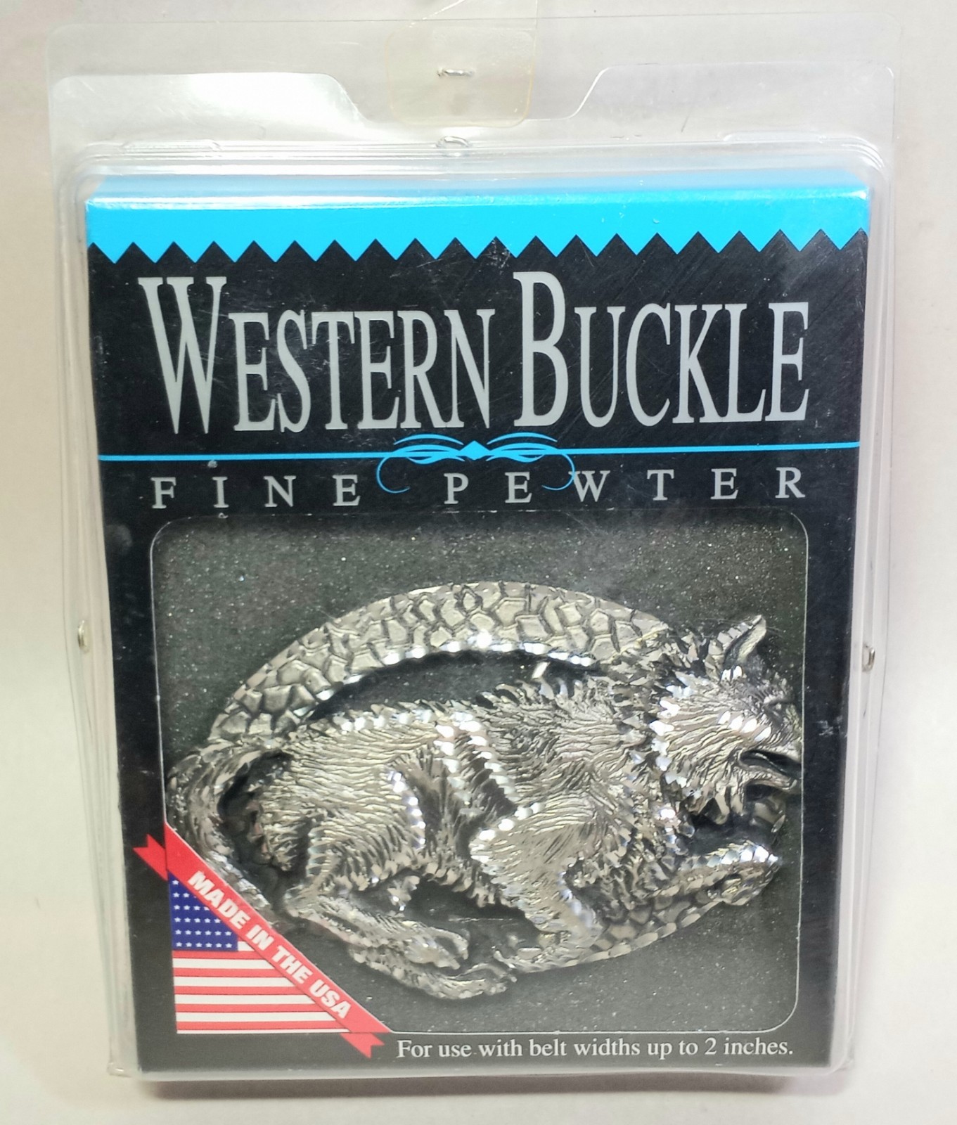 Vintage Fine Pewter Wolf Western Belt Buckle Unisex Diamond Cut Large USA MADE Vintage Fine Pewter Wolf Western Belt Buckle Unisex Diamond Cut Large USA MADE