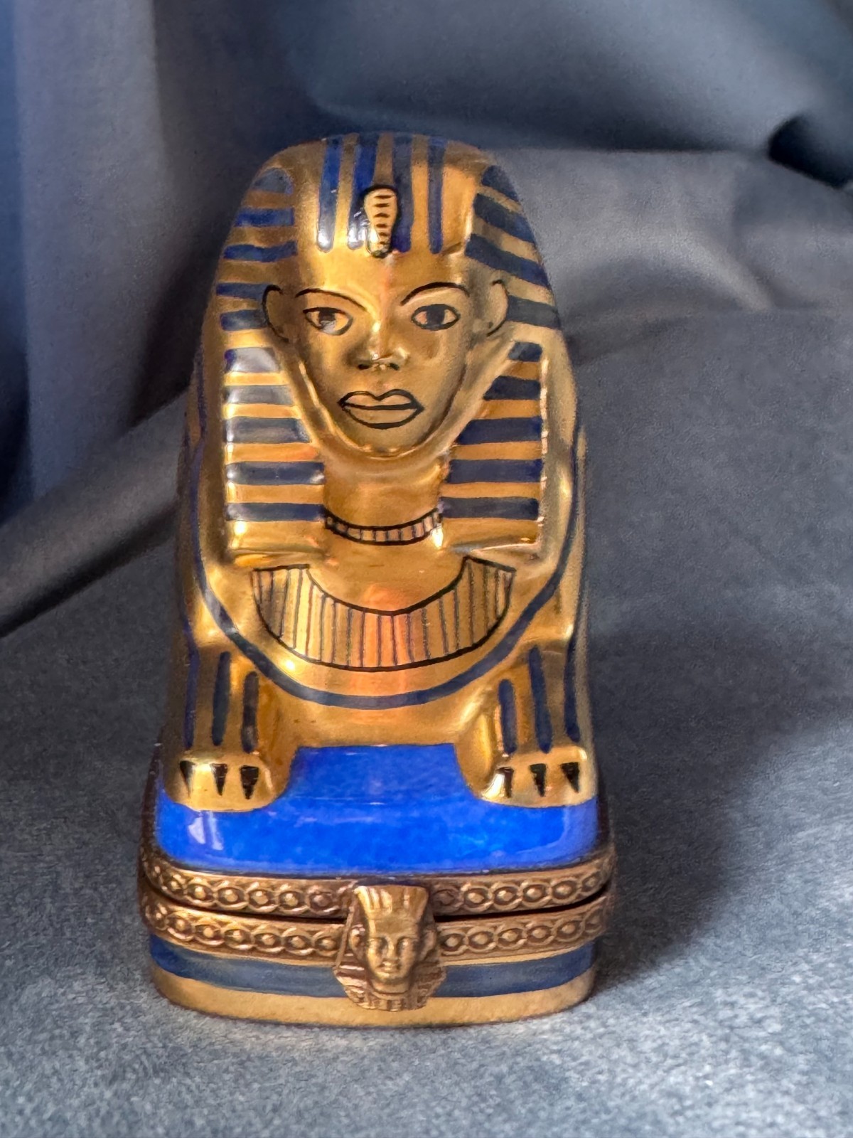 Limoge France Gold Egyptian Sphinx Peint Main Chanille No 159 Signed