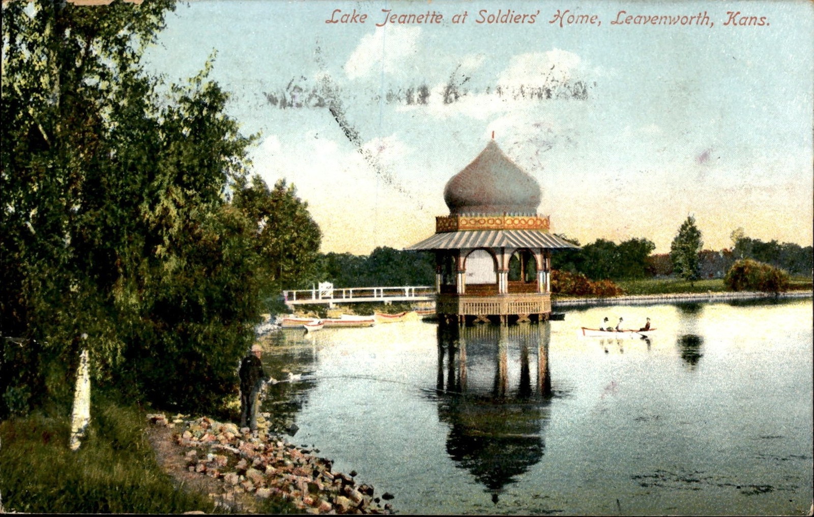 Lake Jeanette at Soldiers\' Nome, Leavenworth, Kansas, 1908 Postcard Lake Jeanette at Soldiers\' Nome, Leavenworth, Kansas, 1908 Postcard