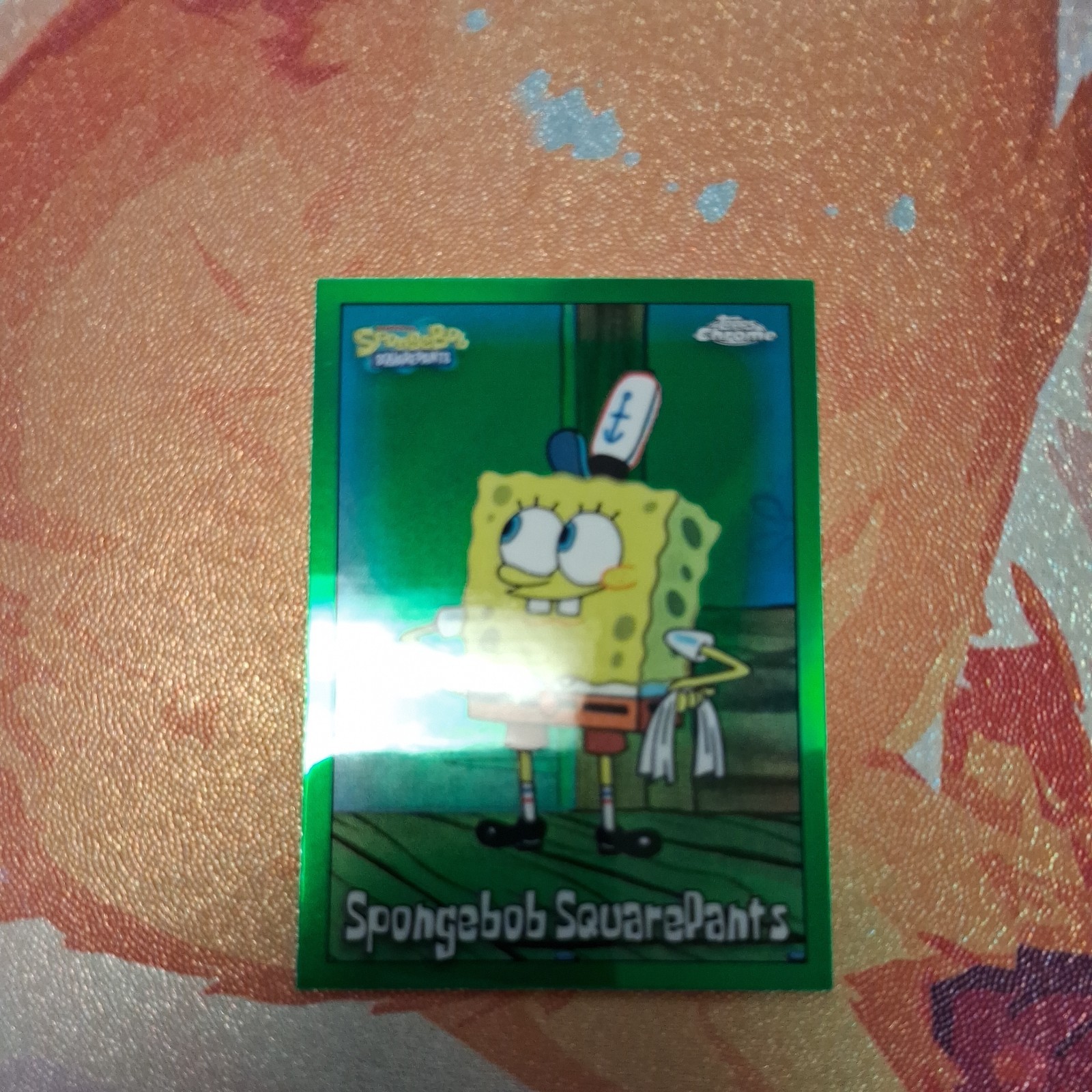 2025 Topps Chrome SpongeBob 25th Anniversary #25 SpongeBob Kelp Green Refractor
