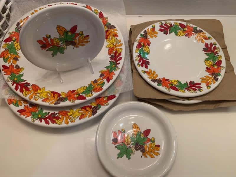 Homer Laughlin Fiesta Fall Fantasy - 6 pcs 2 each luncheon-chop-appetizer Homer Laughlin Fiesta Fall Fantasy - 6 pcs 2 each luncheon-chop-appetizer