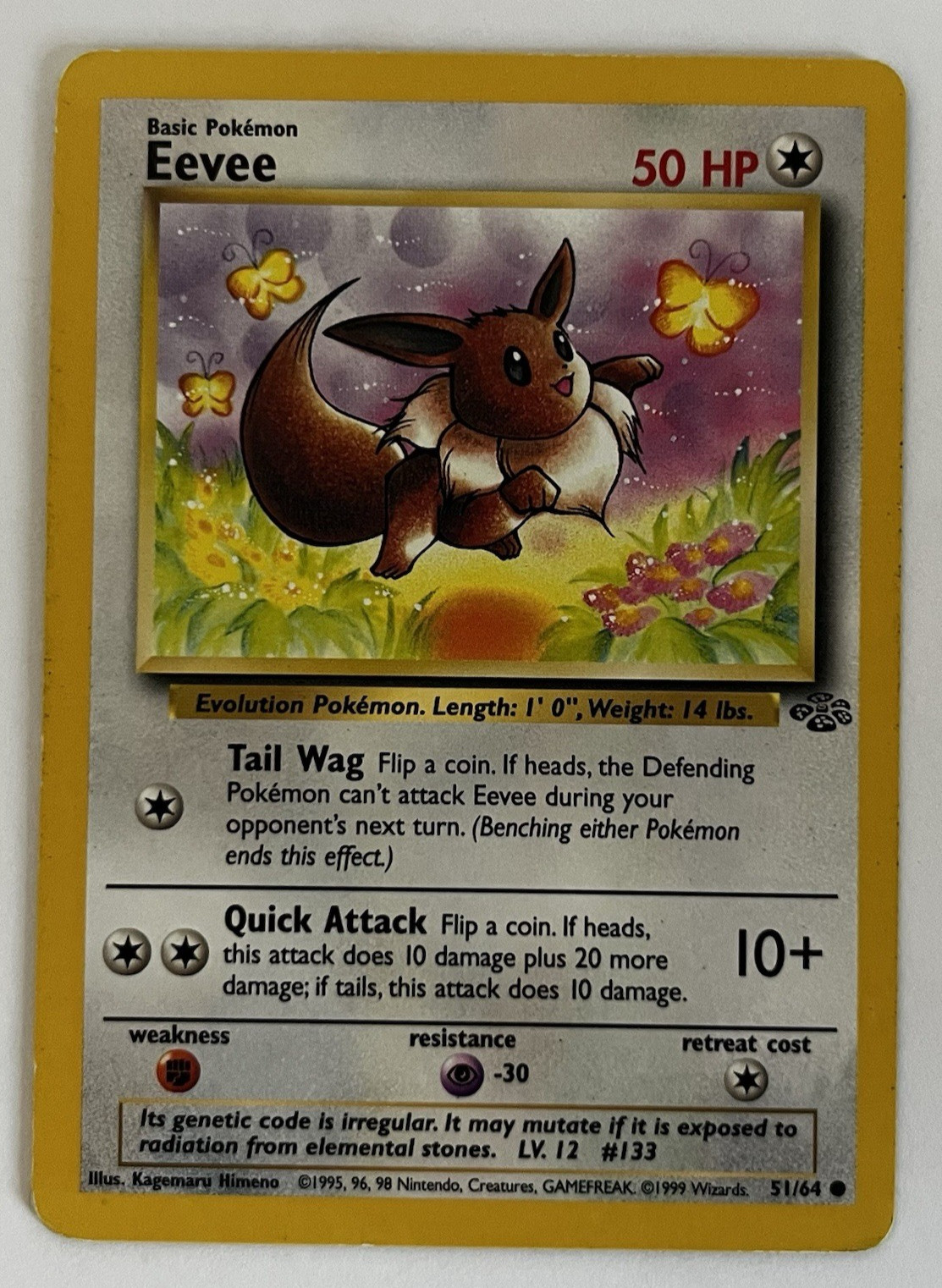 Pokemon Eevee 51/64 Jungle Unlimited Common Non-Holo 1999 MP