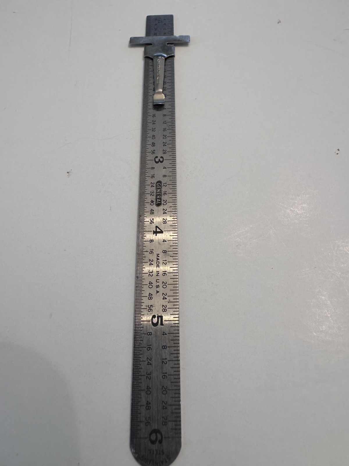 Vintage General No 300 6-inch Sliding Clip Pocket Rule Machinist Tool GUC USA