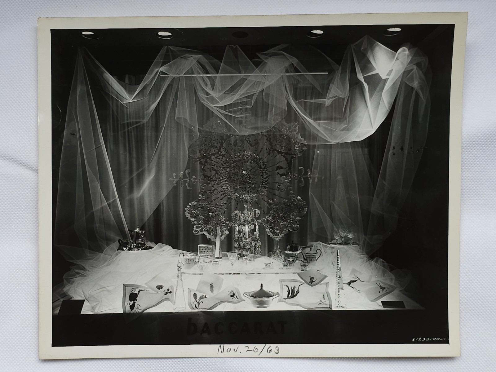 1963 Baccarat Crystal Advertising Photo Mid Century Modern Store Display RARE #1