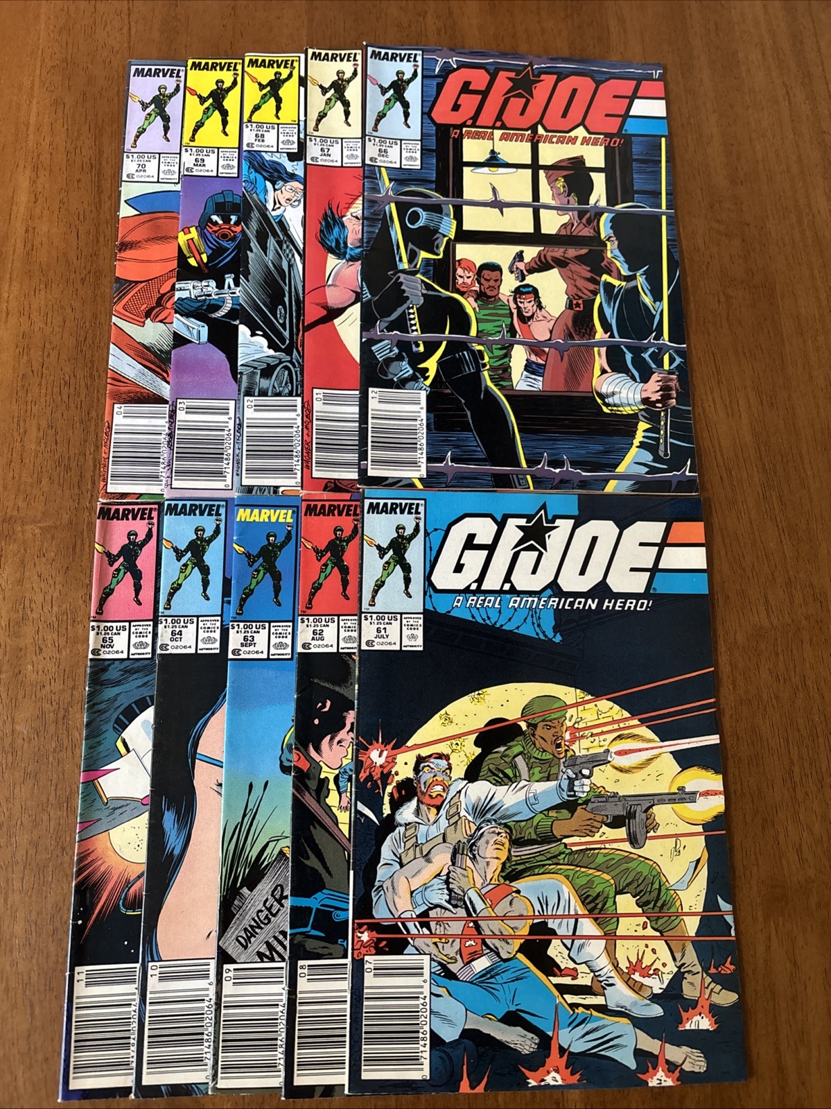 Marvel G.I. Joe A Real American Hero 10 Issues Run 61-70 All Newsstands