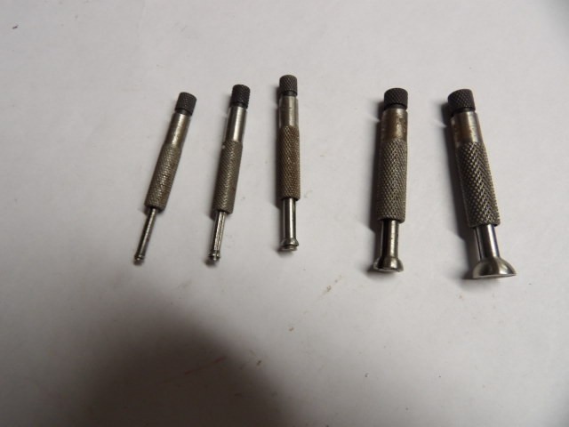 STARRETT #830F Short Hole Gages Set of 5. Slightly used. STARRETT #830F Short Hole Gages Set of 5. Slightly used.