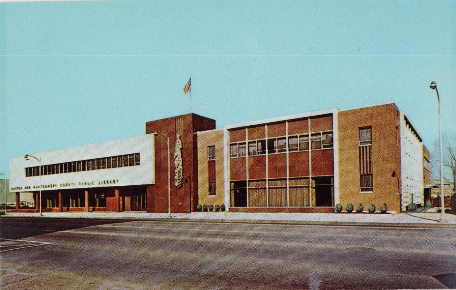 Postcard Dayton and Montgomery County Library Ohio c 1960