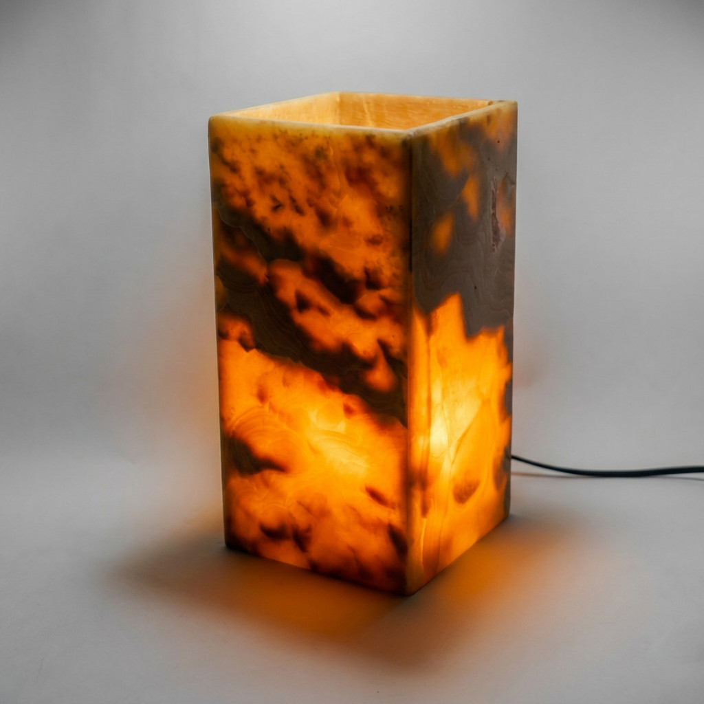 Kenia - Mexican Onyx Lamp - 100% Natural Calcite Rock From Mexico 12.5 x 6 x 6 Kenia - Mexican Onyx Lamp - 100% Natural Calcite Rock From Mexico 12.5 x 6 x 6