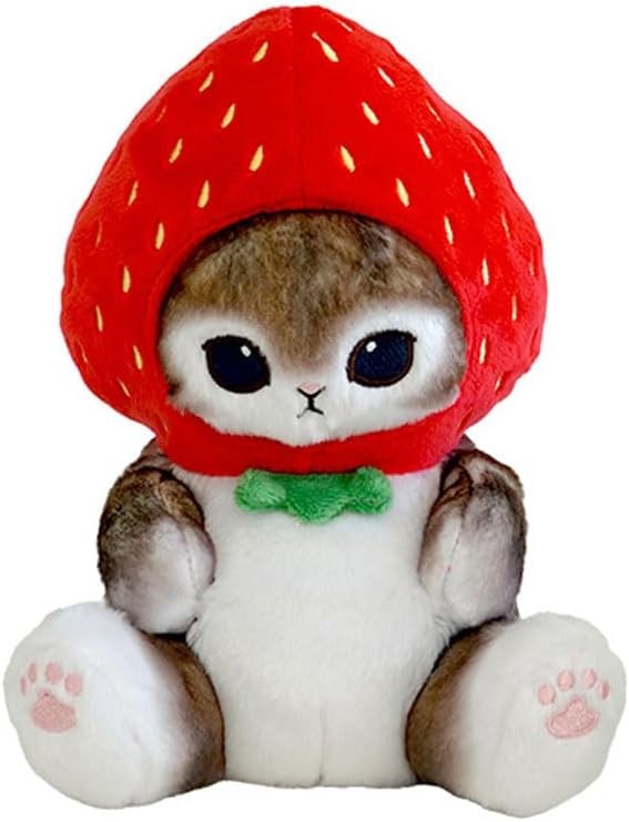Mofusand Potetama Plush Strawberry Cat Costume Cat Stuffed Animal