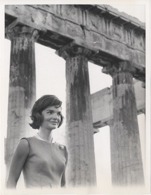 Jacqueline Jackie Kennedy Onassis Original Stamped Photo Acropolis Greece 1961 Jacqueline Jackie Kennedy Onassis Original Stamped Photo Acropolis Greece 1961