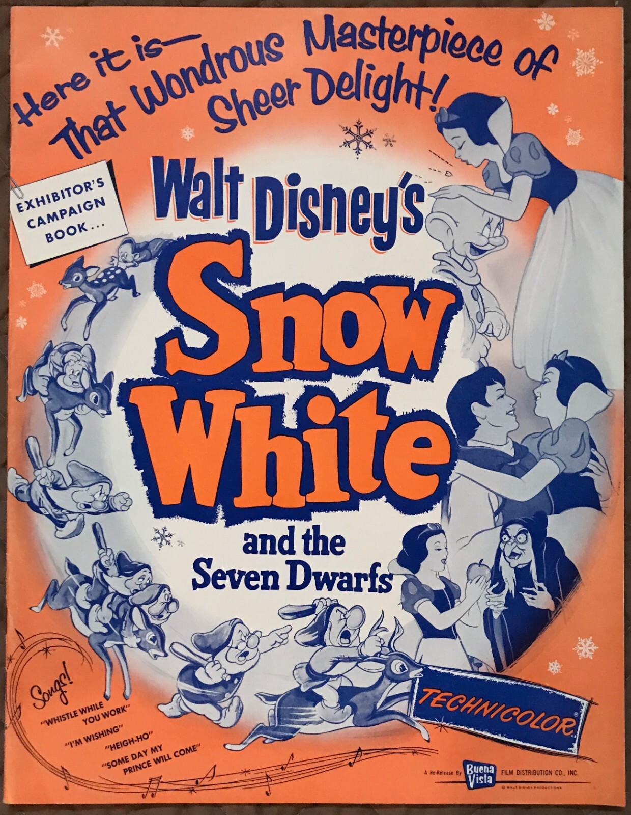 1958 Walt Disney’s Snow White and the Seven Dwarfs Exhibitor’s Campaign Book