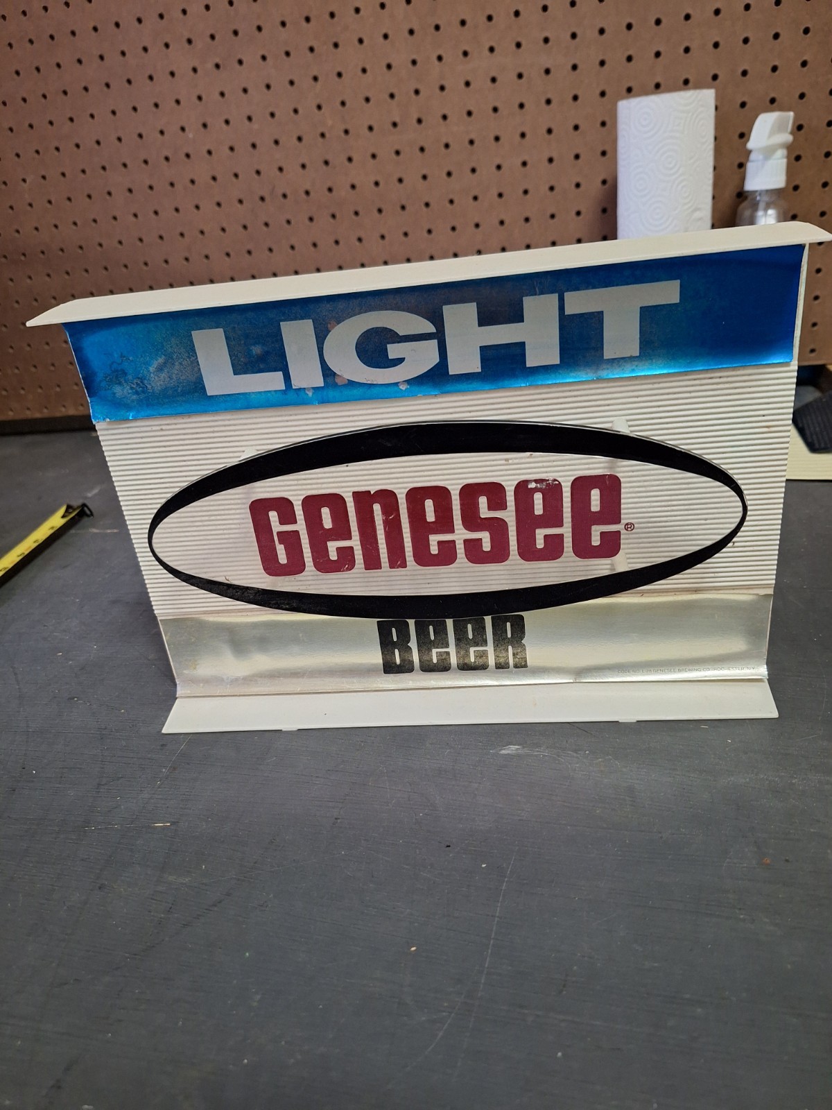 VINTAGE Genesee Light Beer Plastic Sign, Genesee Brewing Co. 12x8 inches VINTAGE Genesee Light Beer Plastic Sign, Genesee Brewing Co. 12x8 inches