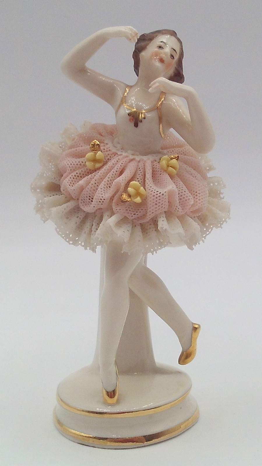 Antique Dresden Germany Porcelain Lace Ballerina Figurine 4.25\