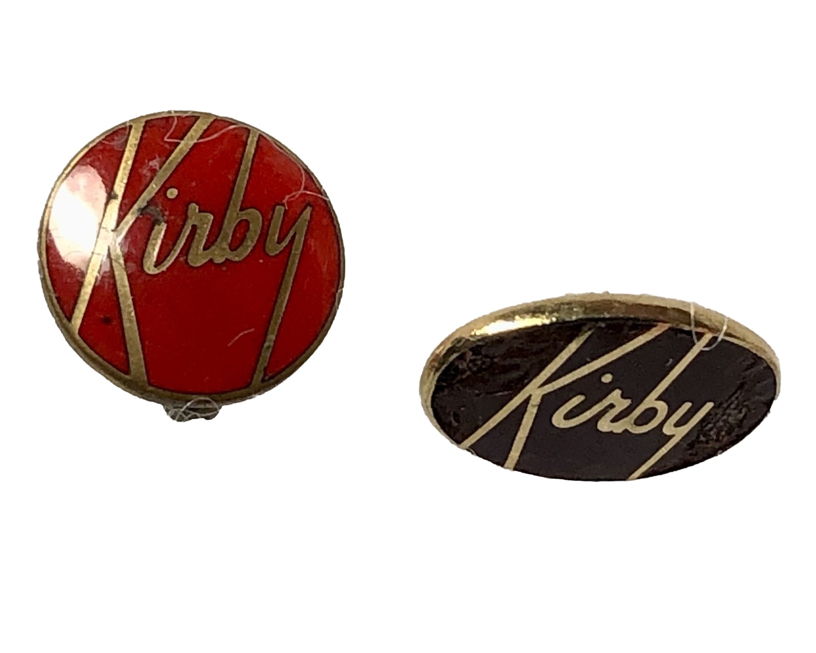 Vtg Kirby Vacuum Salesman Lapel Pin Red Gold Enamel Lapel Advertising Tie Tack