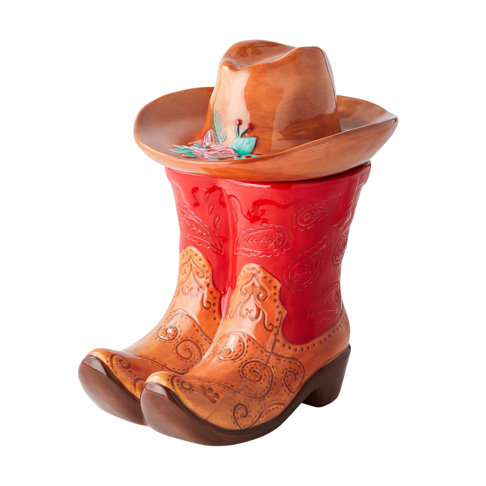 Boots and Hat Stoneware Cookie Jar
