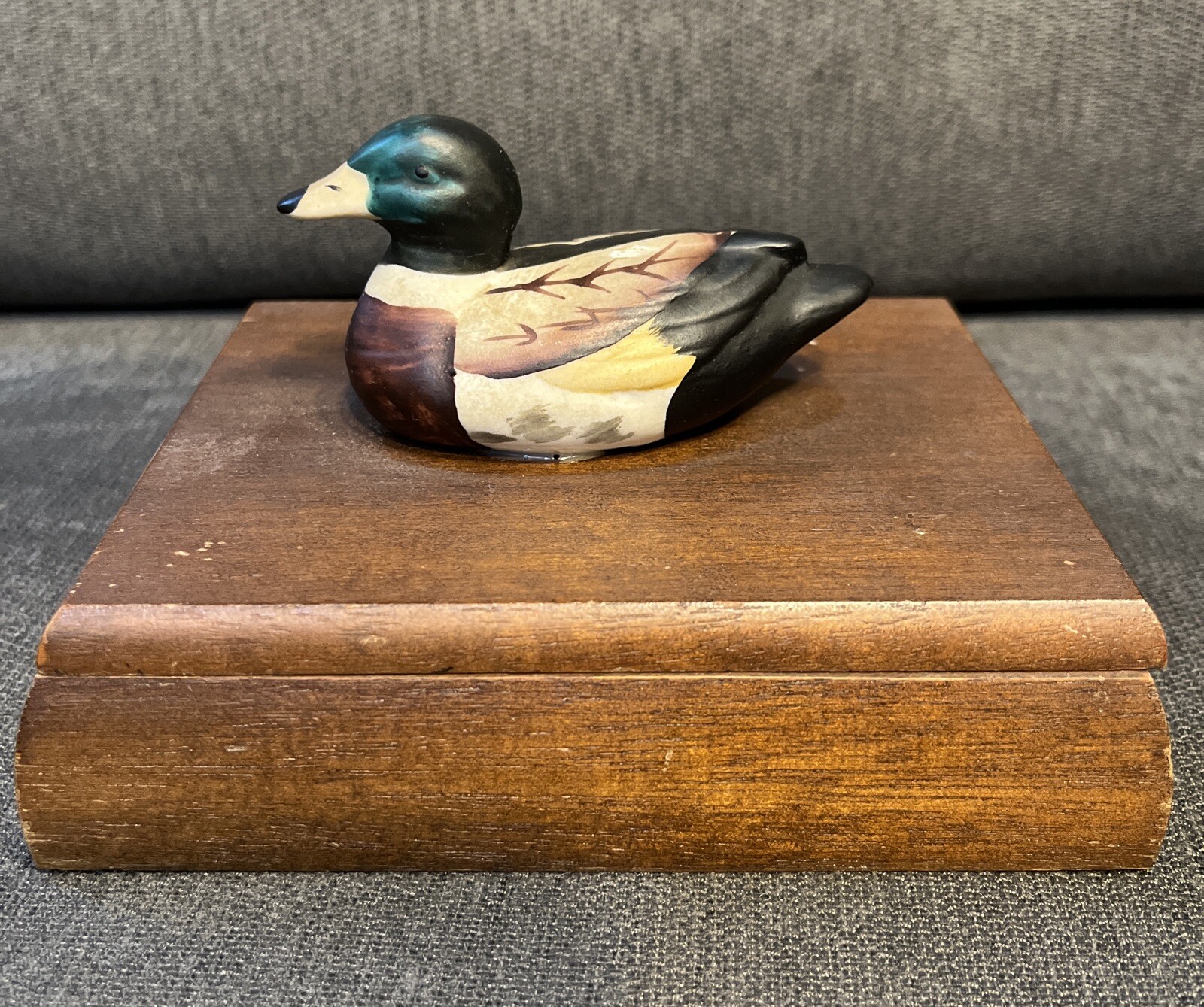 Vintage Gifto Mallard Duck Wood Box Card Holder Trinket Box Vintage Gifto Mallard Duck Wood Box Card Holder Trinket Box