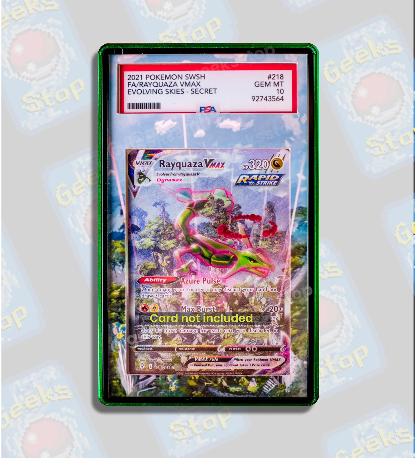 Rayquaza VMAX Alt Art PSA CGC Beckett | Graded Display Case Extended Art for Pok