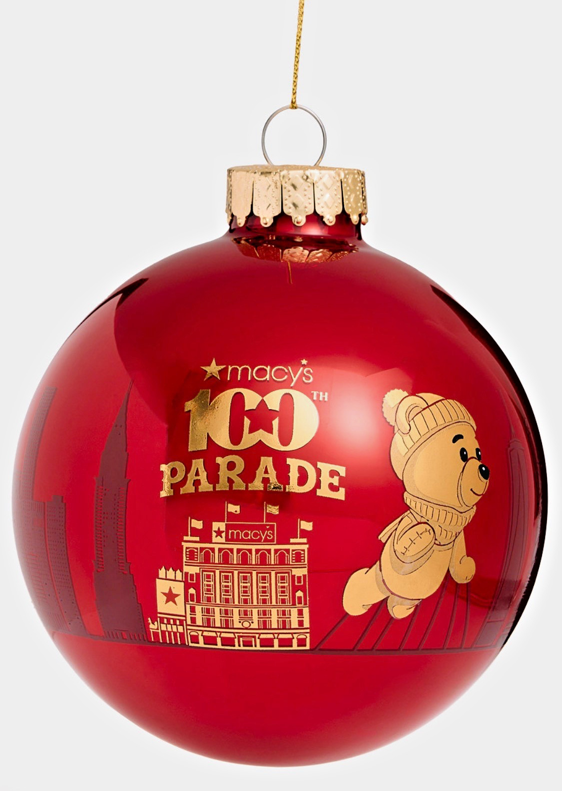 New Macy's THANKSGIVING PARADE 100TH ANNIVERSARY Glass Ball Christmas Ornament New Macy's THANKSGIVING PARADE 100TH ANNIVERSARY Glass Ball Christmas Ornament