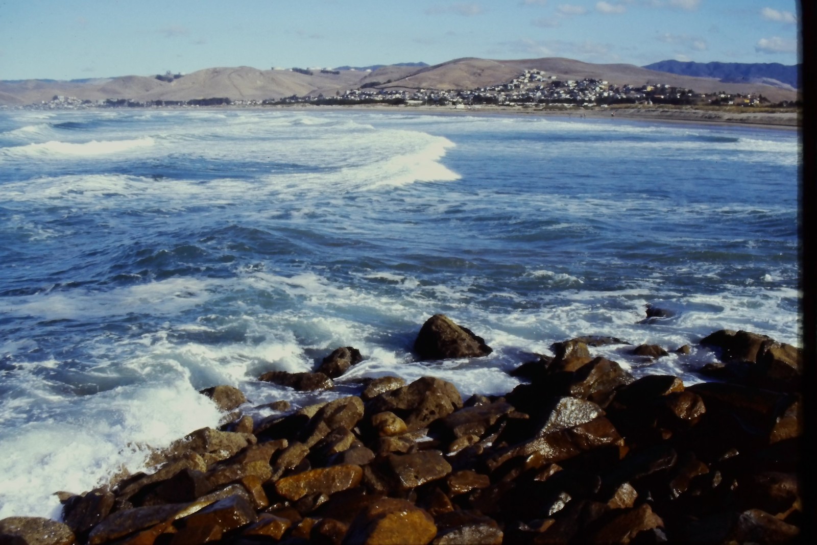 c1970's Kodachrome 35mm Slide, Morro Bay California Coastline Waves Town ocean c1970's Kodachrome 35mm Slide, Morro Bay California Coastline Waves Town ocean