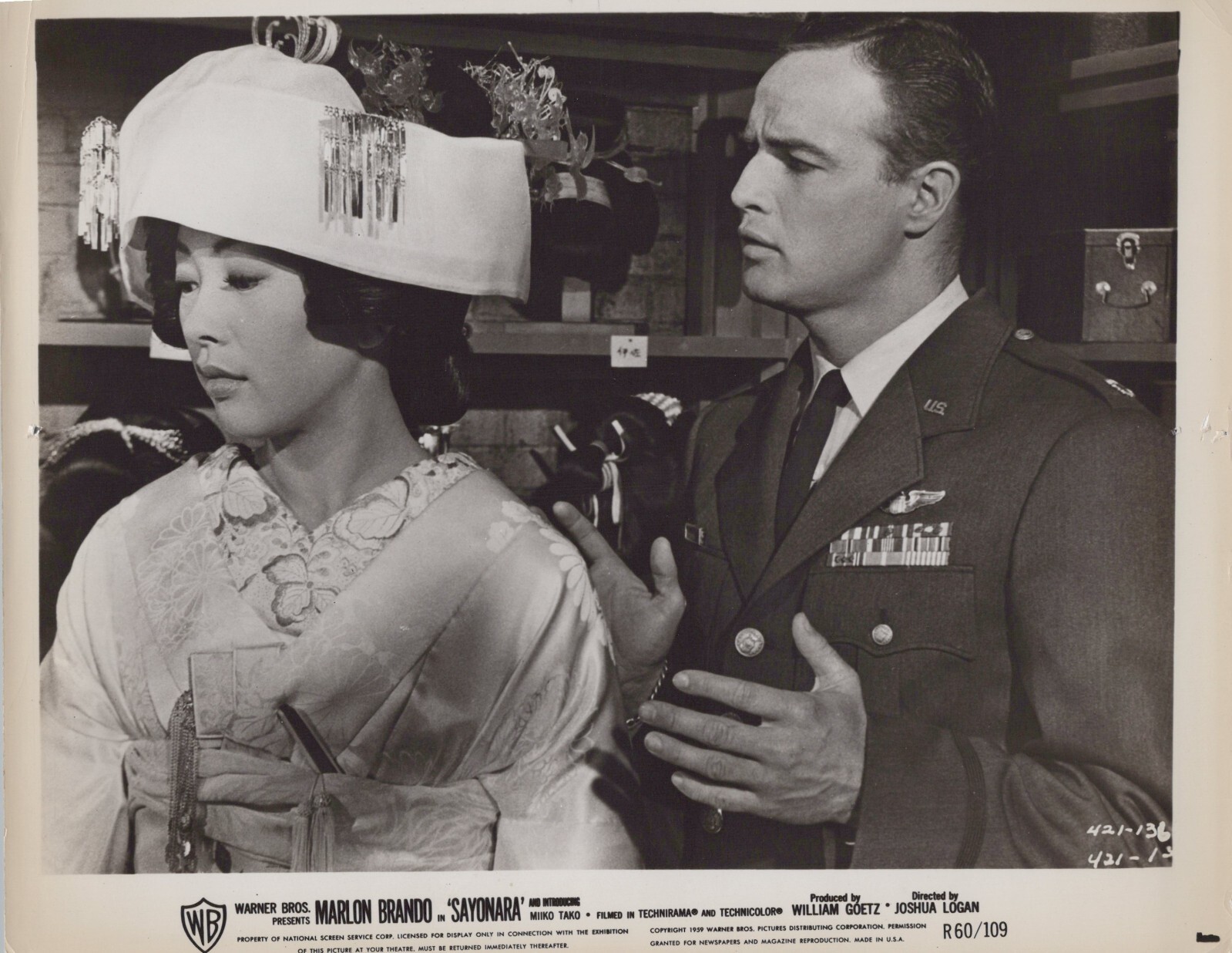 Marlon Brando + Miiko Taka in Sayonara (1957) ❤ Vintage WB Photo M 244