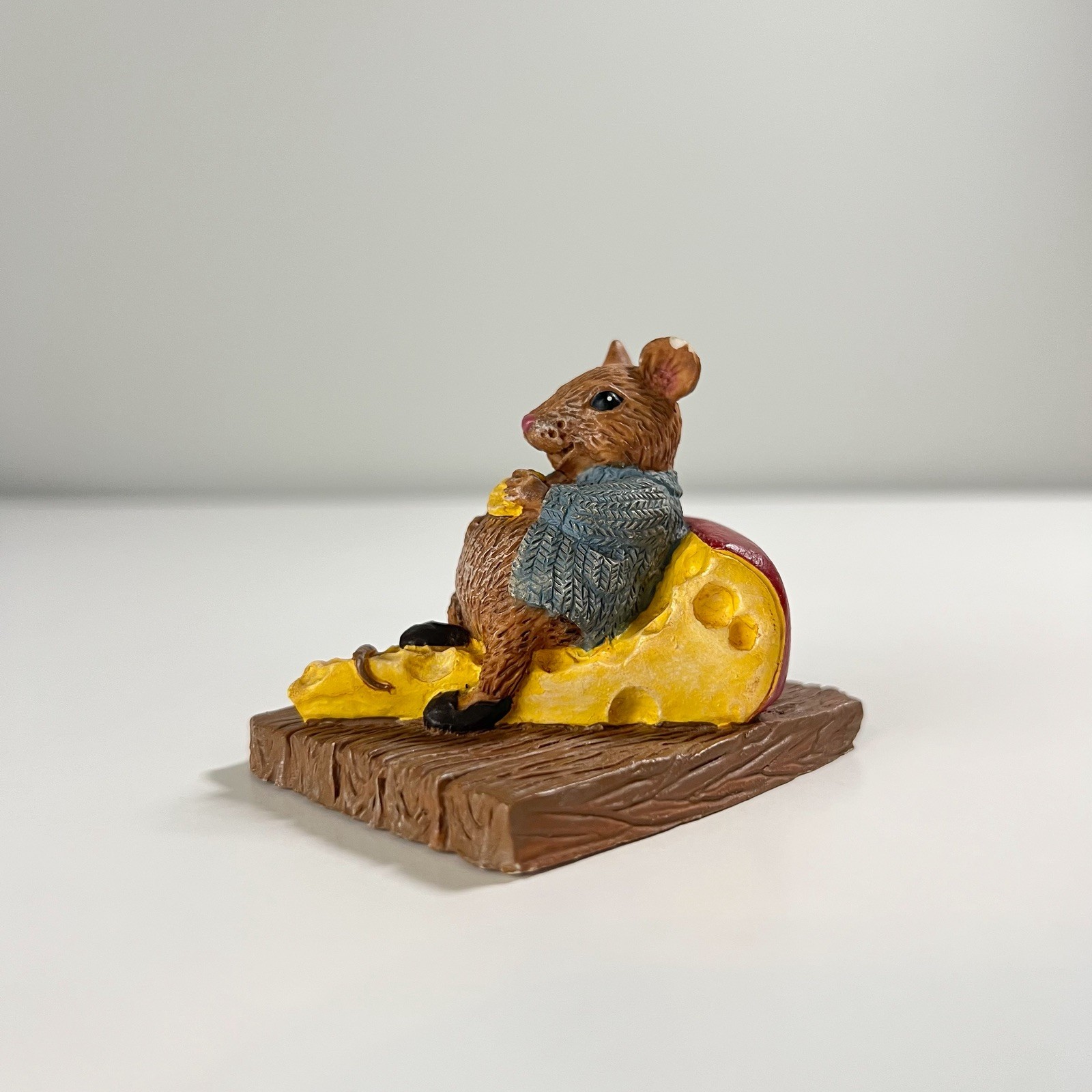 Vintage Resin Mouse on Cheese Figurine Miniature Cottagecore Kitsch Whimsical Vintage Resin Mouse on Cheese Figurine Miniature Cottagecore Kitsch Whimsical