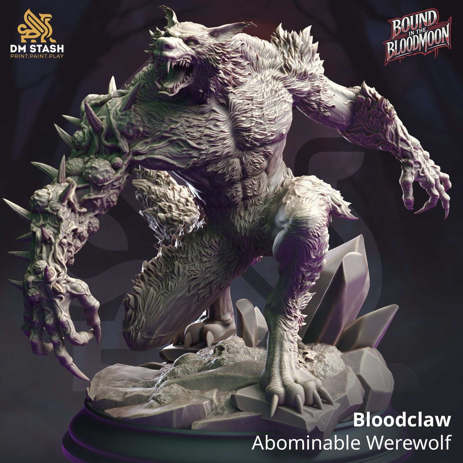 Werewolf Miniature - Bloodclaw by DM Stash for Tabletop RPG & Painting