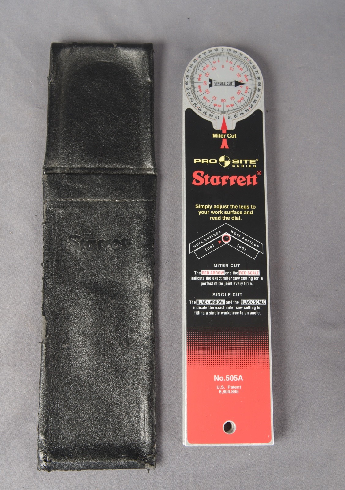 Starrett No. 505A Pro Site Series Miter Cut Angle Finder Protractor Very Good