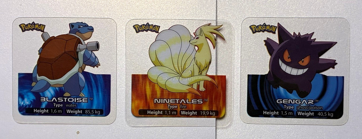 3 Pokemon Edibas Square Lamincards 2006 English Gengar Blastoise Ninetales 3 Pokemon Edibas Square Lamincards 2006 English Gengar Blastoise Ninetales