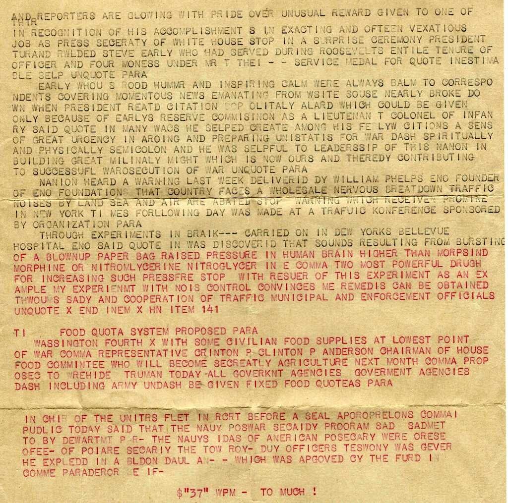 HISTORICALLY IMPORTANT 1945 ANTIQUE WORLD WAR 2 PRESS RELEASE LETTER / MILITARY HISTORICALLY IMPORTANT 1945 ANTIQUE WORLD WAR 2 PRESS RELEASE LETTER / MILITARY