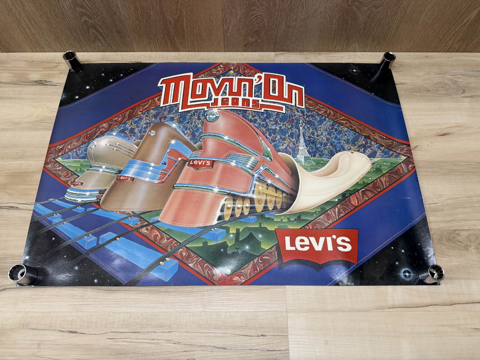 VTG 1975 Levi Strauss & Co. / Levi's Movin' On Jeans Store Advertising Poster VTG 1975 Levi Strauss & Co. / Levi's Movin' On Jeans Store Advertising Poster