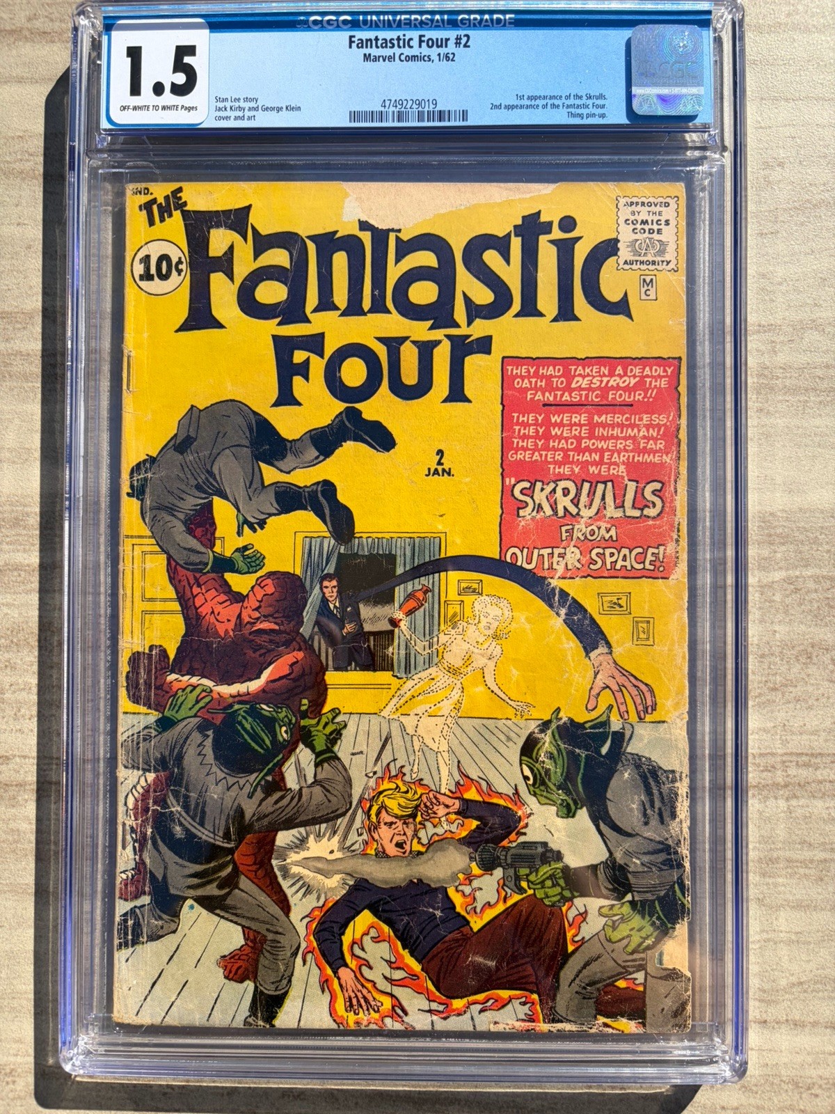 Fantastic Four 2 1962 Marvel Comics CGC FrG 1.5 1st App Skrulls 2nd App FF