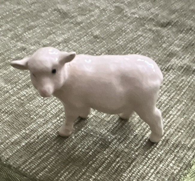 Vintage Miniature White Porcelain Sheep 